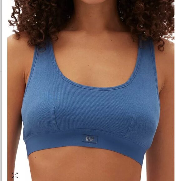 NWT GapBody Women Small Ribbed Logo Comfort Racerback Bra GPW01051 - True Navy - Picture 1 of 1